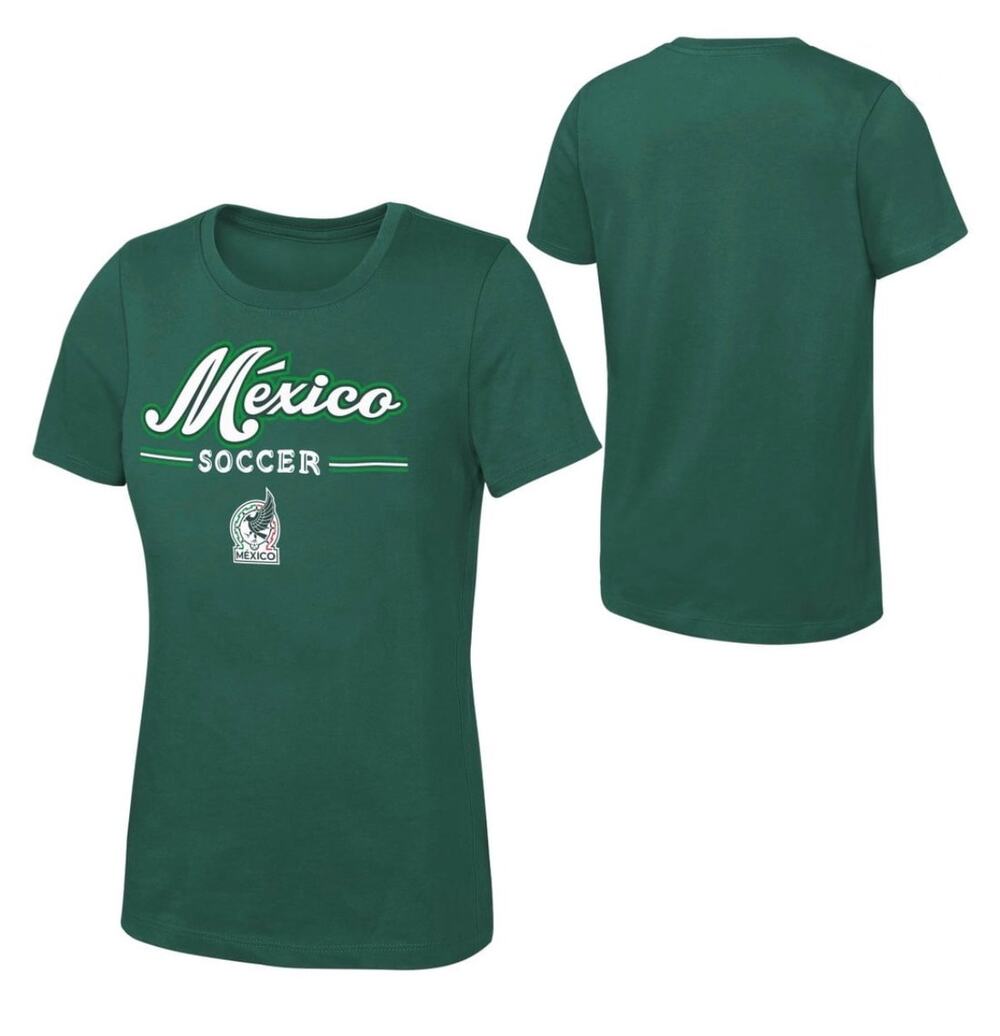 Mexico National Team Women's XXL Green Script Logo Soccer Tee futbol T-shirt top